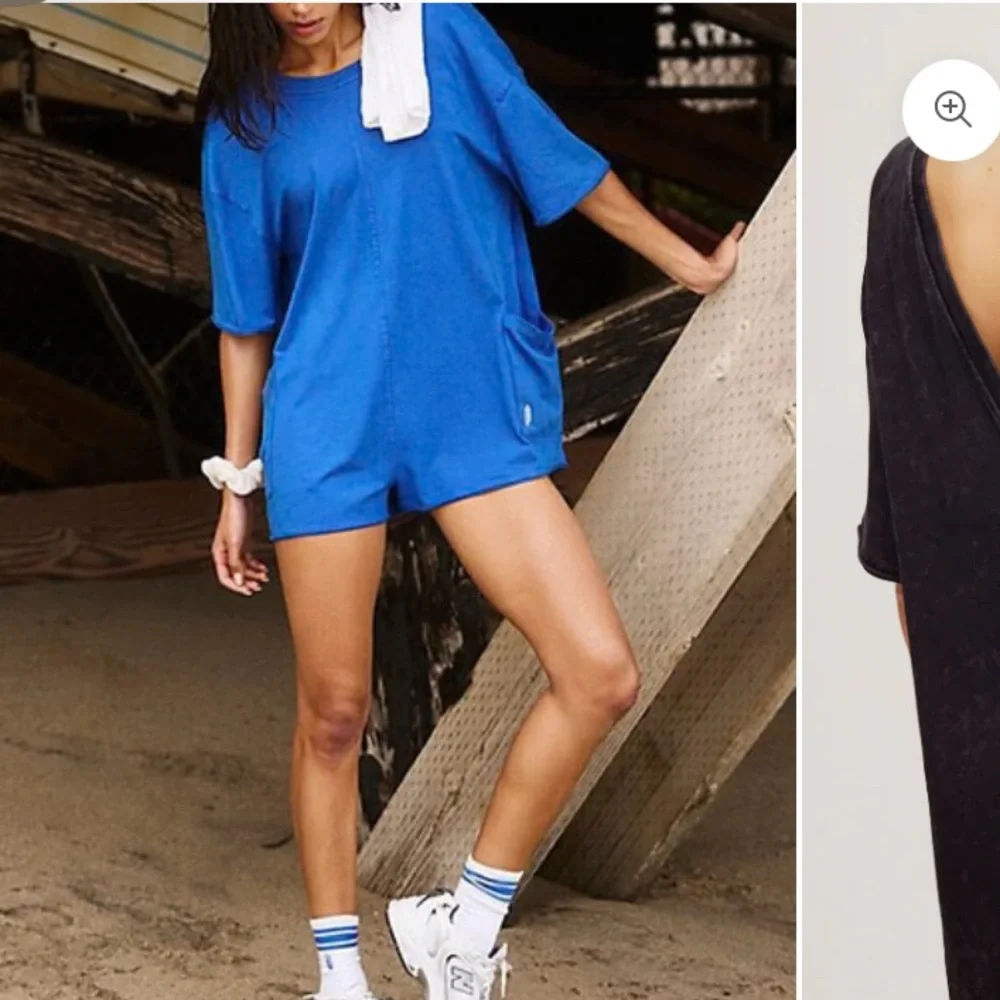 Free People Movement‎ Electric Blue Hot Shot Tee Romper NWT Size S - Picture 2 of 7
